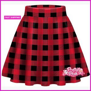 Polyester Spandex Stretch High Waist A-Line Mini Skirt